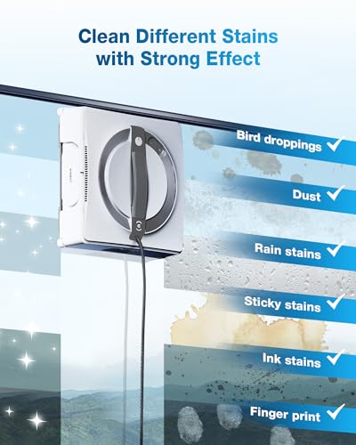 ECOVACS Winbot W2 OMNI Potable Window Cleaning Robot, Intelligent Cleaning with Three-nozzle Wide-angle Spray Technology, Win SLAM 4.0 Path Planning, Deep Edge Cleaning, 5500Pa Suction Power