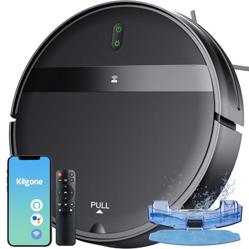Kilgone Robot Vacuum and Mop Combo with App/Voice Control, Robot Vacuums Cleaner and Mop 2 in 1, Robotic Vacuum Tangle-Free, Daily Schedule, Vacuum Robot Cleaner and Mop Combo for Home