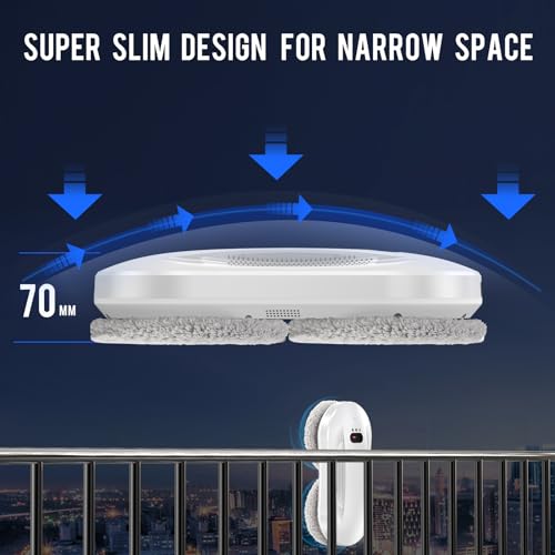 AGORVIO Window Cleaning Robot with Long life BLDC Motor,Window Robot Cleaner with Automatic Water Spray,Remote Control,Window Washer Robot for Interior/Exterior Highrise Windows