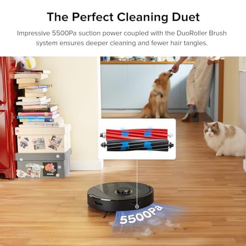 roborock Q5 Pro Robot Vacuum and Mop Combo, 5500Pa Suction, DuoRoller Brush, LiDAR Navigation, Robotic Vacuum Cleaner with 240 min Runtime, Smart No-Go Zone, Perfect for Pet Hair