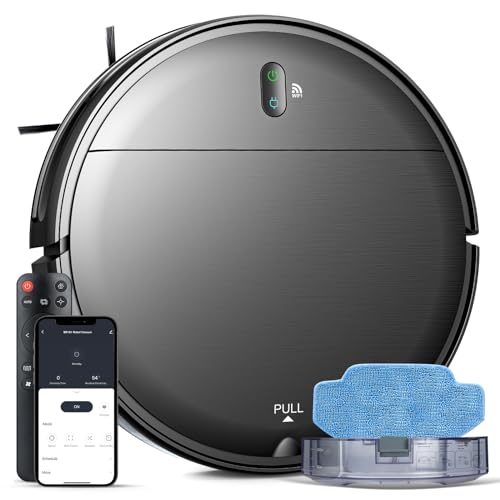 MAMNV Robot Vacuum and Mop Combo, 2 in 1 Mopping Robot Vacuum Cleaner with Schedule, Wi-Fi/App/Voice, Max Suction, Slim Self-Charging Robotic Vacuum, Ideal for Hard Floor, Low-Pile Carpet, Pet Hair
