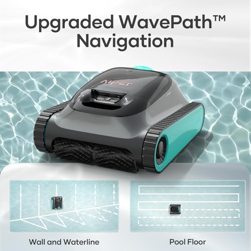 (2024 New) AIPER Scuba S1 Cordless Robotic Pool Cleaner, Pool Vacuum for Inground Pools, Wall and Waterline Cleaning, WavePath 2.0 Smart Navigation, 150 min Battery Life, for Pools up to 1,600 Sq.ft