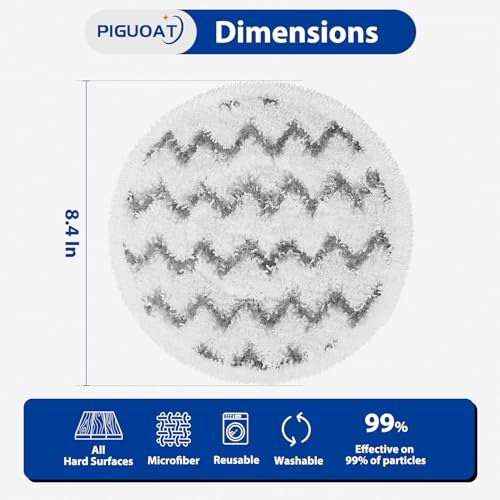 PIGUOAT 6 Pack 3897A Pads Fit for Bissell SpinWave SmartSteam Scrubbing Steam Mop Cleaner 3897A Rotating Mop Pads 3712 3712W, Part No 1641112(6 Scrub Mop)
