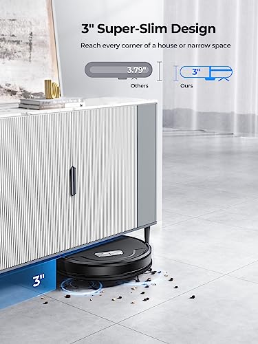 Laresar Robot Vacuums and Mop Combo, Max 4500Pa Suction, Evol 3 Robotic Vacuum Cleaner with Auto Carpet Boost, Self-Charging Robot Vacuum, App&Remote&Voice Control, Ideal for Pet Hair and Carpets