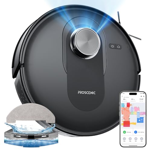 Proscenic Q8 Robot Vacuum and Mop Combo 【4200 Pa Suction, LiDAR Nav】 Mopping Robotic Vacuum Cleaner with 200 Min Run, Automatic Self-Charging, WiFi APP Control for Indoor Floor, Pet Hair, Carpet