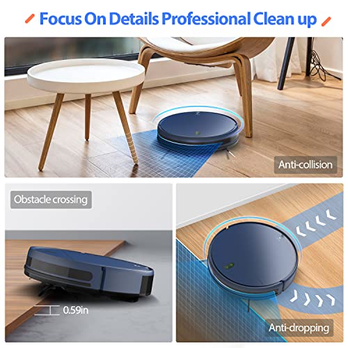 ZCWA Robot Vacuum and Mop Combo, Robot Vacuum Cleaner and Smart Robotic Vacuums Compatible with WiFi/APP/Alexa, Mopping System Scheduling for Pet Hair, Hard-Floor and Carpet
