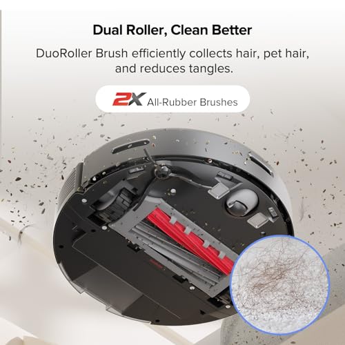 roborock Q5 DuoRoller+ Robot Vacuum with Self-Empty Dock, 5500 Pa Suction, DuoRoller Brush, Hands-Free Cleaning for up to 7 Weeks, PreciSense LiDAR Navigation, Multi-Floor Mapping, App & Voice Control