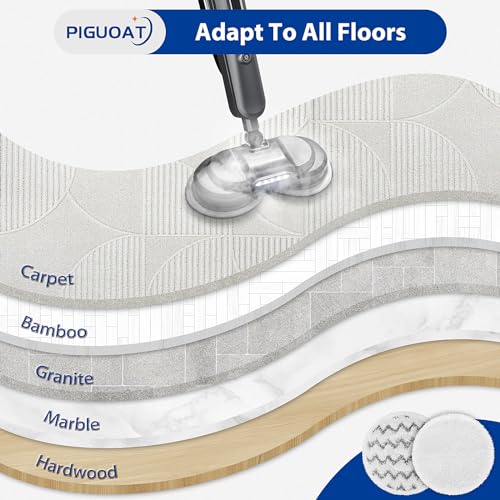 PIGUOAT 6 Pack 3897A Pads Fit for Bissell SpinWave SmartSteam Scrubbing Steam Mop Cleaner 3897A Rotating Mop Pads 3712 3712W, Part No 1641112(6 Scrub Mop)