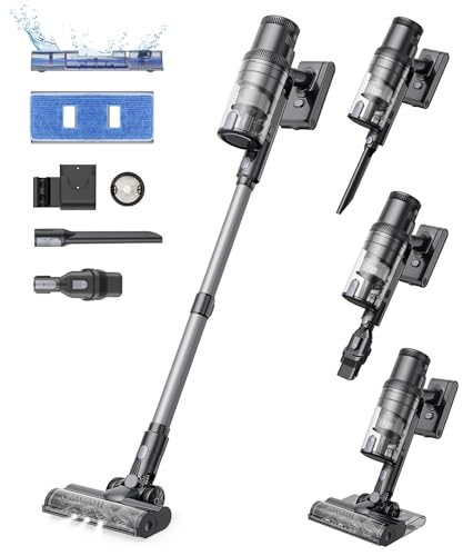 Proscenic Vacuum Cleaners for Home, P11 Mopping Wet Dry Cordless Vacuum and Mop Combo all in one,High Suction Lightweight Stick Vacuum with LED Display,Long Runtime Ease of use vacuum for Pet Hair