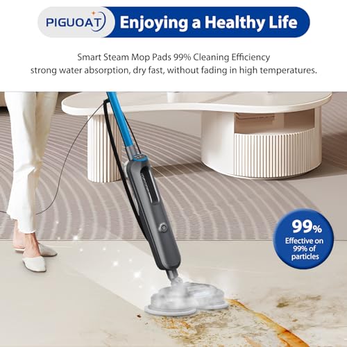 PIGUOAT 6 Pack 3897A Pads Fit for Bissell SpinWave SmartSteam Scrubbing Steam Mop Cleaner 3897A Rotating Mop Pads 3712 3712W, Part No 1641112(6 Scrub Mop)