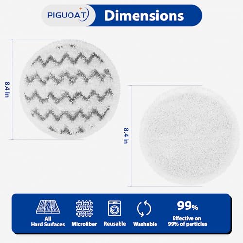 PIGUOAT 6 Pack 3897A Pads Fit for Bissell 3897A SpinWave SmartSteam Scrubbing Steam Mop Cleaner(3 Scrub and 3 Soft)