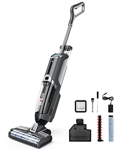 Stealth ECVP01 Cordless Wet Dry Vacuum Cleaner, Smart Vacuum Mop with Self-Cleaning Detachable Battery for Hard Floor Area Rugs Carpet, LCD Display, 30min Runtime, Voice Prompt