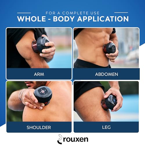 rouxen 4-in-1 Smart Cupping Therapy Massager, Red Light Therapy, Targeted Pain Relief, Circulation & Tighter Skin, Muscle Pain, Cellulite Remover, Portable Electric Vacuum Suction Massager