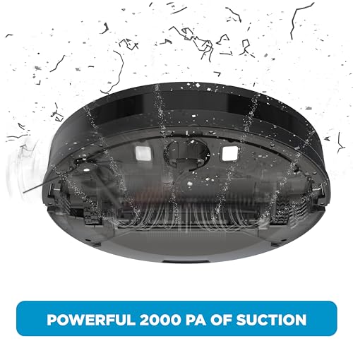 BLACK+DECKER Roboseries Robot Vacuum - 2000Pa Suction, Smart Mapping, App & Remote Control, 120 Min Runtime, Self-Charging, Works with Alexa, Perfect for Hard Floors, Carpets, Pet Hair, Low Carpet