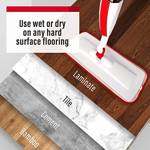 Mops for Floor Cleaning Wet Spray Mop with 14 oz Refillable Bottle and 2 Washable Microfiber Pads Home or Commercial Use Dry Wet Flat Mop for Hardwood Laminate Wood Ceramic