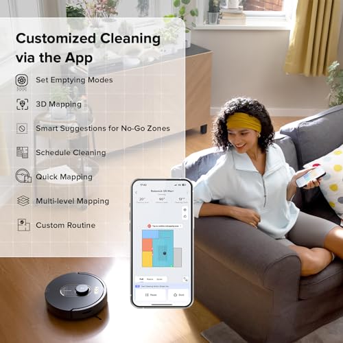 roborock Q5 DuoRoller+ Robot Vacuum with Self-Empty Dock, 5500 Pa Suction, DuoRoller Brush, Hands-Free Cleaning for up to 7 Weeks, PreciSense LiDAR Navigation, Multi-Floor Mapping, App & Voice Control