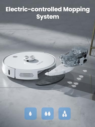 HONITURE Robot Vacuum and Mop Combo,Q6 Pro Robot Vacuum Cleaner with Self-Emptying,4000pa Max Suction Laser Navigator Robotic Vacuum with Smart Mapping,250 Mins Run-Time,App Control,Ideal for Pet Hair