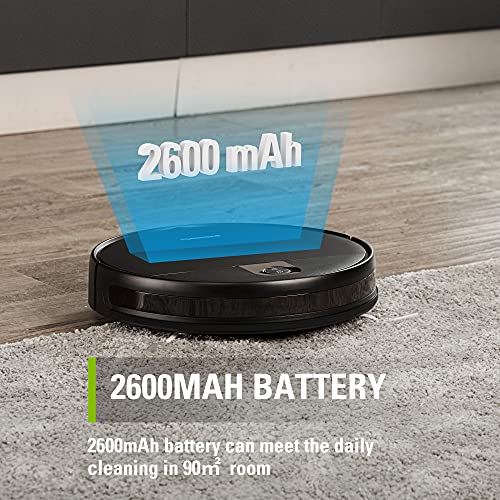 Greenworks Robotic Vacuum GRV-1010 Self-Charging, Wi-Fi Connectivity, 2200Pa Extreme Suction Power, Perfect for Pet Hair, Hard Floors, Carpets, Works with Alexa