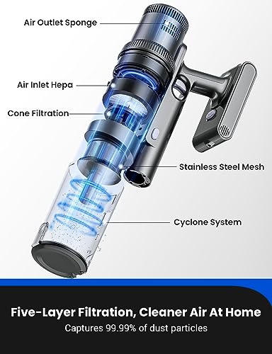 Proscenic Vacuum Cleaners for Home, P11 Mopping Wet Dry Cordless Vacuum and Mop Combo all in one,High Suction Lightweight Stick Vacuum with LED Display,Long Runtime Ease of use vacuum for Pet Hair