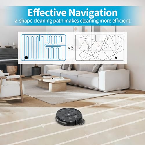 AIRROBO Robot Vacuum Cleaner - Robotic Vacuums with 2800Pa Suction Power, Ideal for Pet Hair, Hard Floors, and Low Carpets - Self-Charging, App Control - 120 Minutes Runtime.