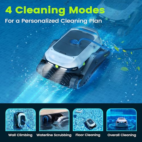 Degrii Robotic Pool Cleaner, 2024 Cordless Robotic Pool Vacuum with Smart Navigation, Wall & Waterline Cleaning, App Control, 3.5H Runtime, for Inground/above Ground Pools up to 5,000 Sq Ft