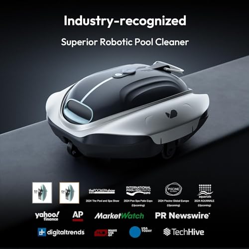 Bubot 300P Robotic Pool Cleaner – Cordless Pool Vacuum with Industry Leading Suction Power, Bluehole Tech, DirtLock Tech, Smart Sensor, Self-Parking for Above Ground Flat Pools Up to 850 Sq.ft