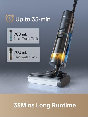 dreame H12S Wet Dry Vacuum Cleaner, Smart Floor Cleaner Cordless Vacuum and Mop for Hard Floors, Edge Cleaning with Dirt Detection, Hot Air Drying, Great for Sticky Messes on Multi-Surfaces