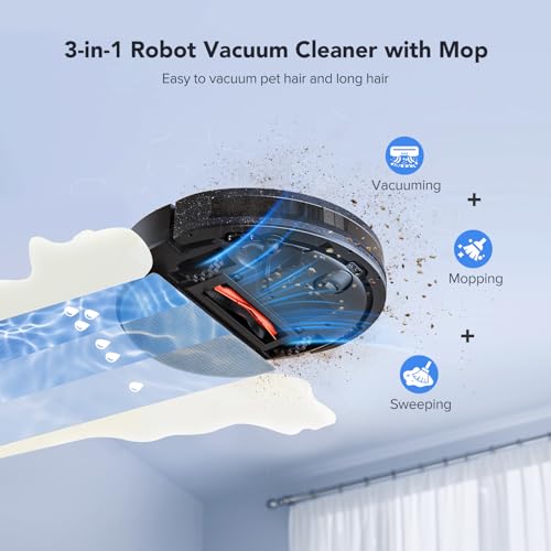 Lubluelu Robot Vacuum and Mop 5500Pa, L20 Robot Vacuum Cleaner, LiDAR Navigation, Smart Mapping, 30 No-go Zones,WiFi/App/Alexa, 3 in 1 Robotic Vacuum for Pet Hair,Hard Floor,Carpet