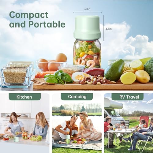 Electric Mason Jar Vacuum Sealer, Upgraded Smart Integrated Design Vacuum Sealer Kit, Auto Stop 1800mAh Rechargeable Vacuum Sealer with Regular and Wide Mouth Mason Jar Lids for Food Storage