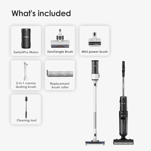 Tineco Floor ONE S7 Combo Smart Wet Dry Vacuum Floor Cleaner Mop, 5 in 1 Multi-Function Up to 65 Mins Runtime Self-Cleaning Dual-Edge Cleaning Whole-House Cleaning