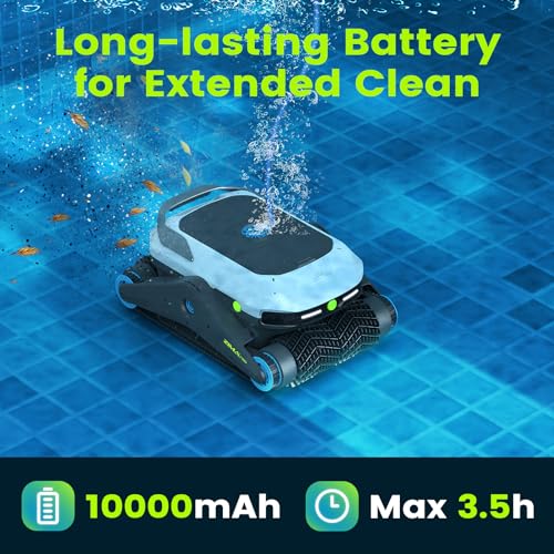 Degrii Robotic Pool Cleaner, 2024 Cordless Robotic Pool Vacuum with Smart Navigation, Wall & Waterline Cleaning, App Control, 3.5H Runtime, for Inground/above Ground Pools up to 5,000 Sq Ft