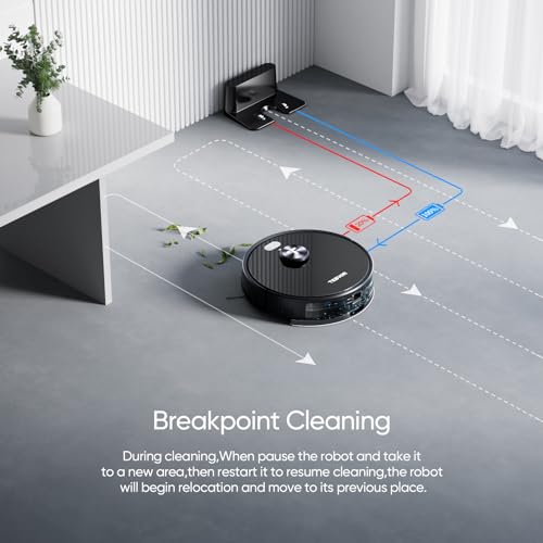 Tesvor S5 Robot Vacuum and Mop,3000Pa Suction,180Mins Max LiDAR Navigation,Robotic Vacuum Cleaner,WiFi/App/Alexa Self-Charging,Ideal for Pet Hair, Carpet, Hard Floor (S5)