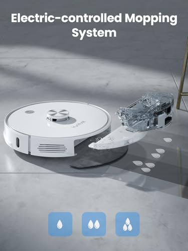 HONITURE Robot Vacuum and Mop Combo,Robot Vacuum Cleaner with Self-Emptying, 4000Pa Max Suction, Smart Mapping, 250mins Runtime, Robotic Vacuum for Pet Hard Floors Carpet (Q6 Pro)…