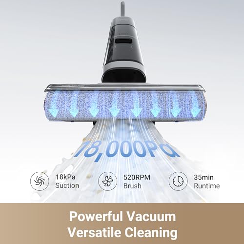 dreame H14 Wet Dry Vacuum Cleaner, 180° Lie-Flat Cordless Vacuum Mop, 140°F Brush Washing, Fast Hot Air Drying in 5Mins, Smart Hard Floor Cleaner Machine with Powerful Suction, Great for Sticky Messes