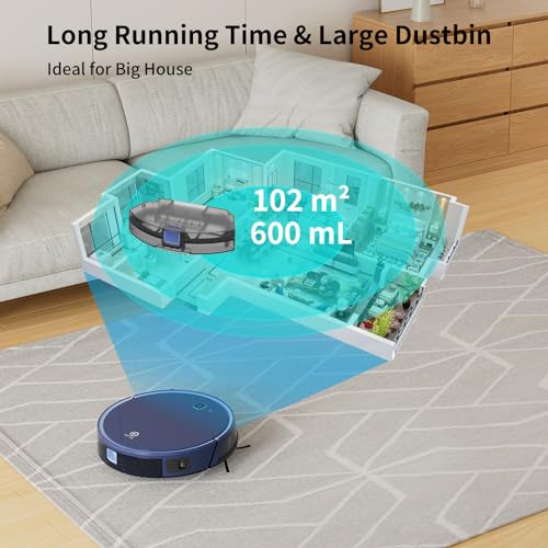 OKP Life Robot Vacuum Cleaner, Strong Suction Alexa Robot, Schedule Cleaning, Precise Obstacle Detection, Smart Self Charging Robotic Vacuums, Ideal for Home, Pet Hair, Hard Floors, Low-Pile Carpets