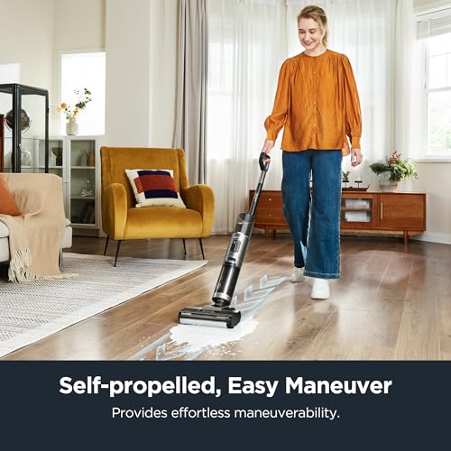 Eureka RapidWash Cordless Wet Dry Vacuum Mop Self Cleaning Smart Cleaner for Carpet Hard Floors Sticky Messes Pet Hair, NEW430BL, Black