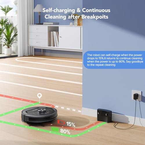 Lubluelu Robot Vacuum and Mop 5500Pa, L20 Robot Vacuum Cleaner, LiDAR Navigation, Smart Mapping, 30 No-go Zones,WiFi/App/Alexa, 3 in 1 Robotic Vacuum for Pet Hair,Hard Floor,Carpet