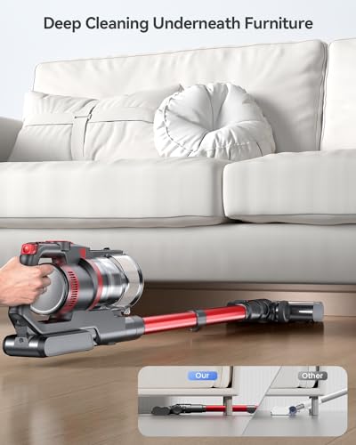 Cordless Vacuum Cleaner, 40Kpa/500W Vacuum Cleaners for home, Max 55 Mins Runtime,2024 Newest Dual Handle Stick Vacuum with Smart Display,Anti-Tangle Lightweight Vacuum for Pet Hair/Carpet/Hard Floor