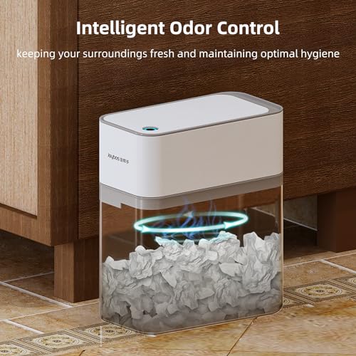 funest Bathroom Garbage Can with a Lid,3.5 Gallon Touchless Motion Sensor Trash Can,Automatic Adsorption,Electric Slim Small Smart Diaper Trash Bin for Toilet,Kitchen,Bedroom,White
