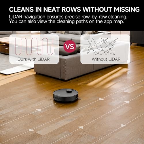 LS1 Robot Vacuum and Mop Combo – Precise LiDAR Navigation, Smart Home Map, Vacuum/Mop/Combo Cleaning Mode, Auto Recharge, Customized Cleaning, APP/Remote/Voice Control, for Hard Floors and Carpets
