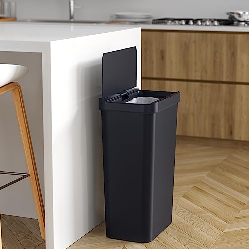 iTouchless Prime 13.2 Gallon Sensor Trash Can, Slim and Space-Saving, Durable Dent-Proof Construction, Automatic Bin Great for Kitchen, Home, Office, Business, Garage, Black Color, Plastic