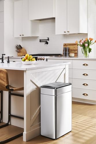 ELPHECO Kitchen Trash Can 60 Liter / 16 Gallon Automatic Trash Can with Butterfly Lid, Motion Sensor Garbage Can for Kitchen, Office, Living Room, Outside, 3 AA Batteries (Excluded)