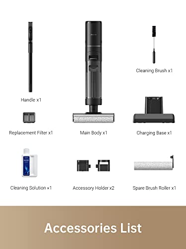 dreame H12 PRO Wet Dry Vacuum Cleaner, Smart Floor Cleaner Cordless Vacuum and Mop for Hard Floors, One-Step Edge to Edge Cleaning with Hot Air Drying