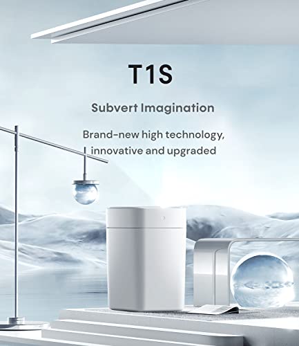 TOWNEW T1S Smart Trash Can,4.1 Gallon Automatic Garbage Bin with Self-Sealing and Self-Changing,Motion Sense Activated Trashcan for kitchen bathroom office,Large,White