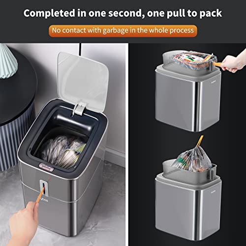 MOPUP Motion Sensor Bathroom Trash Cans | 4 Gallon Stainless Steel Automatic Privacy Garbage Can with Lid | Smart Dogproof Trash Bin for Bedroom,Office,Toilet,RV