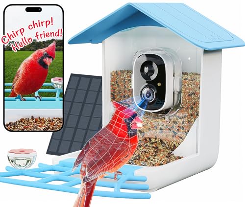 PerchMe Smart Bird Feeder with Camera Solar powered, AI Recognition, 1080P Auto Capture Bird & App Notify, Waterproof Camera Bird Feeder for Outside with Hummingbird Feeder, Ideal Gift for Bird Lover