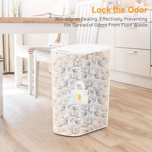 LJIACLEA Touchless Bathroom Small Trash Can with Lid 6 Gallon Smart Motion Sensor Electric Waterproof Garbage Can for Kitchen,Bedroom, Office, Living Room,White
