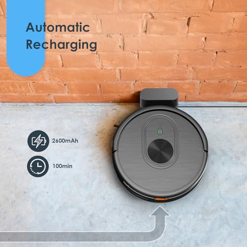 Robot Vacuum and Mop Combo, 3 in 1 Mopping Robotic Vacuum with Schedule, App/Bluetooth/Remote, Max Suction 1600Pa, Self-Charging Robot Vacuum Cleaner, Slim, Ideal for Hard Floor, Pet Hair, Carpet