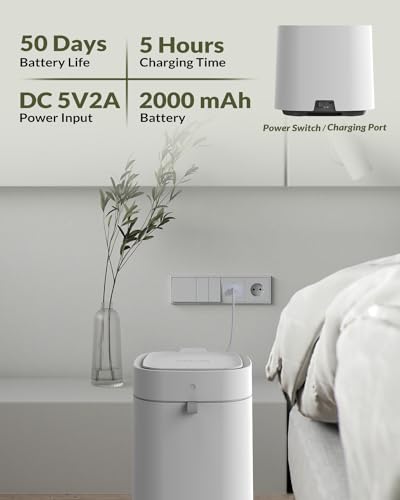 IntreLife Automatic Trash Can, 3.5 Gallon Self-Sealing and Self-Changing Smart Trash Can, Rechargeable Touchless Motion Sensor Trash Bin with lid for Bathroom Kitchen Office Bedroom