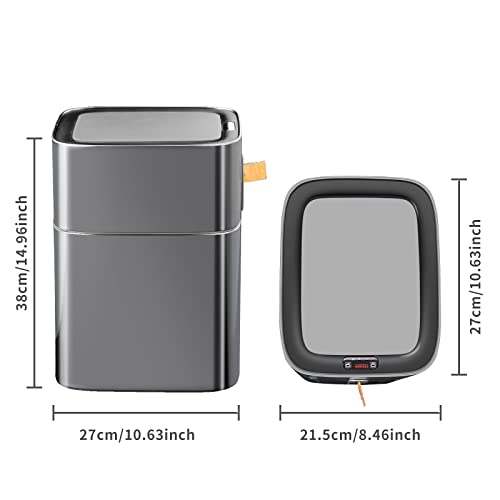 MOPUP Motion Sensor Bathroom Trash Cans | 4 Gallon Stainless Steel Automatic Privacy Garbage Can with Lid | Smart Dogproof Trash Bin for Bedroom,Office,Toilet,RV